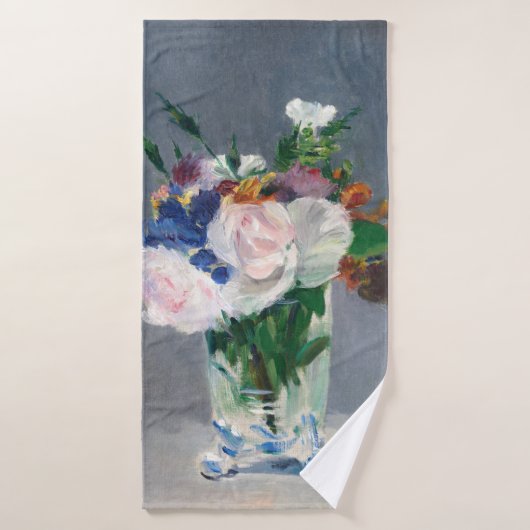 Edouard Manet - Flowers in een kristalvet Bad Handdoek (Badhanddoek)