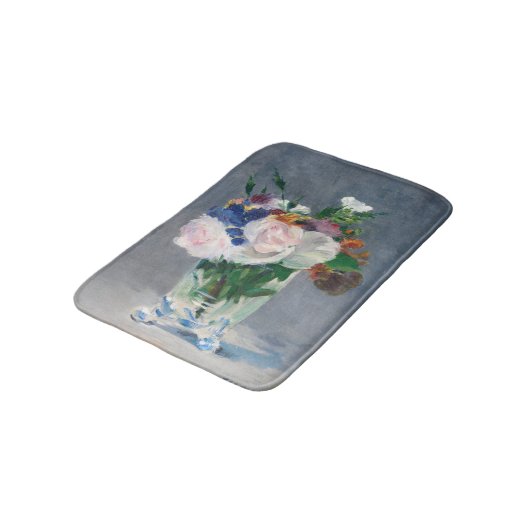 Edouard Manet - Flowers in een kristalvet Badmat (Gekanteld)