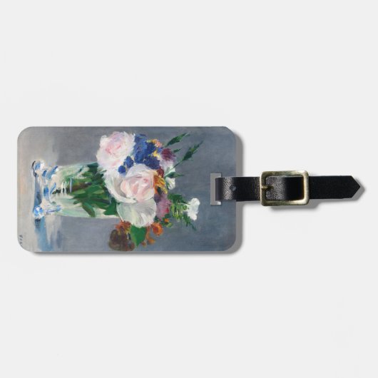 Edouard Manet - Flowers in een kristalvet Bagagelabel (Voorkant horizontaal)