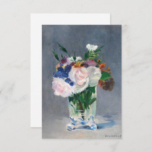 Edouard Manet - Flowers in een kristalvet Bedankkaart (Voorkant / Achterkant)