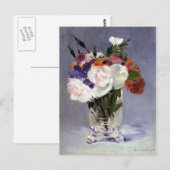 Edouard Manet Flowers in een kristalvet Briefkaart (Voorkant / Achterkant)