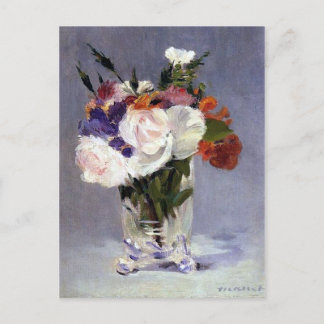Edouard Manet Flowers in een kristalvet Briefkaart