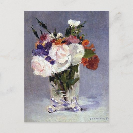 Edouard Manet Flowers in een kristalvet Briefkaart (Voorkant)
