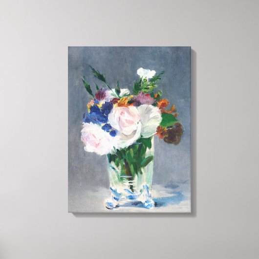 Edouard Manet - Flowers in een kristalvet Canvas Afdruk (Voorkant)
