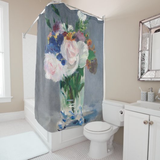 Edouard Manet - Flowers in een kristalvet Douchegordijn (In situ)