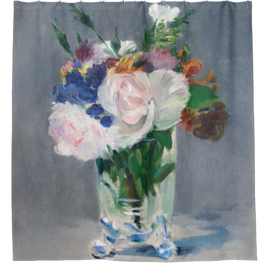 Edouard Manet - Flowers in een kristalvet Douchegordijn (Voorkant)