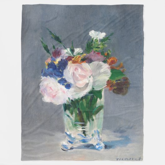 Edouard Manet - Flowers in een kristalvet Fleece Deken (Voorkant)