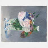 Edouard Manet - Flowers in een kristalvet Fleece Deken (Voorkant (Horizontaal))