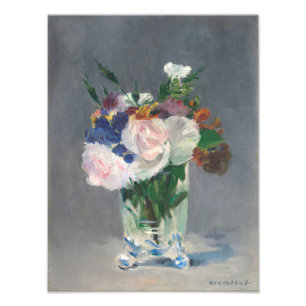  Edouard Manet Flowers in een kristalvet Foto Afdruk