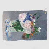 Edouard Manet - Flowers in een kristalvet Golfhanddoek (Horizontaal)