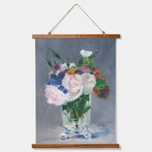 Edouard Manet - Flowers in een kristalvet Hangend Wandkleed