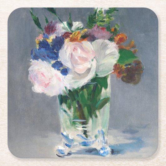 Edouard Manet - Flowers in een kristalvet Kartonnen Onderzetters (Voorkant)