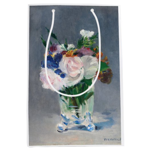 Edouard Manet - Flowers in een kristalvet Medium Cadeauzakje (Voorkant)