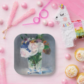 Edouard Manet - Flowers in een kristalvet Papieren Bordje (Feest)