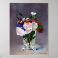 Edouard Manet Flowers in een kristalvet