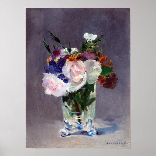 Edouard Manet Flowers in een kristalvet Poster (Voorkant)