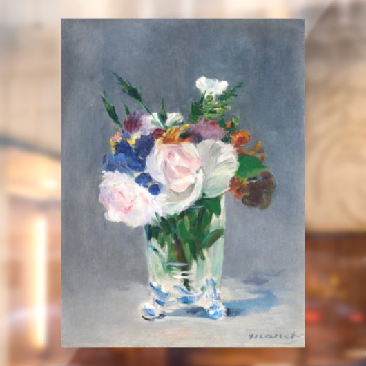 Edouard Manet - Flowers in een kristalvet Raamsticker (Vel 2)