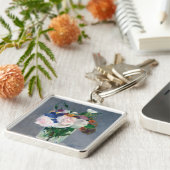 Edouard Manet - Flowers in een kristalvet Sleutelhanger (Zijkant)