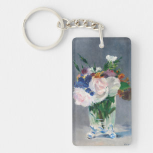 Edouard Manet - Flowers in een kristalvet Sleutelhanger