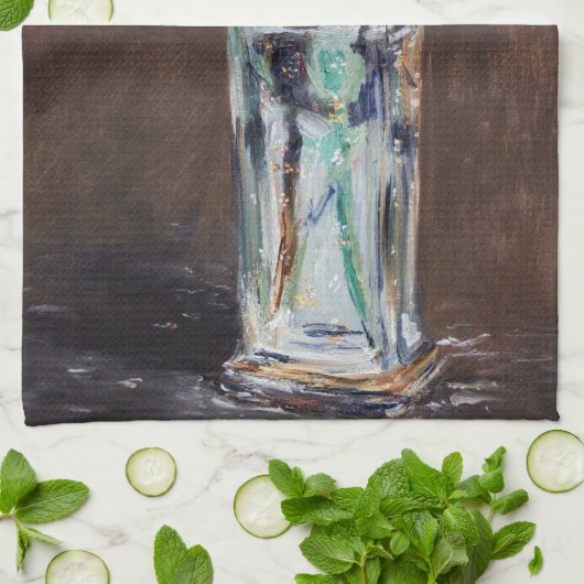 Edouard Manet - Flowers in een kristalvet Theedoek (Gevouwen)