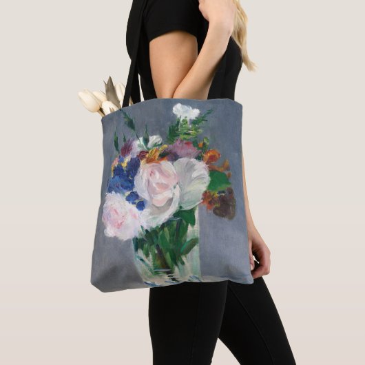 Edouard Manet - Flowers in een kristalvet Tote Bag (Dichtbij)