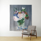 Edouard Manet - Flowers in een kristalvet Wandkleed (In situ)