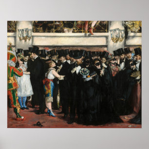 Edouard Manet - Gemaskerd bal in de opera Poster