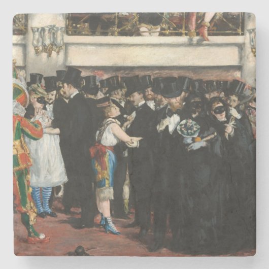 Edouard Manet - Gemaskerd bal in de opera Stenen Onderzetter (Voorkant)