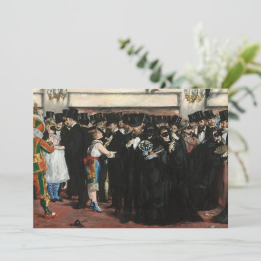 Edouard Manet - Gemaskerde bal bij de opera Bedankkaart (Staand voorkant)