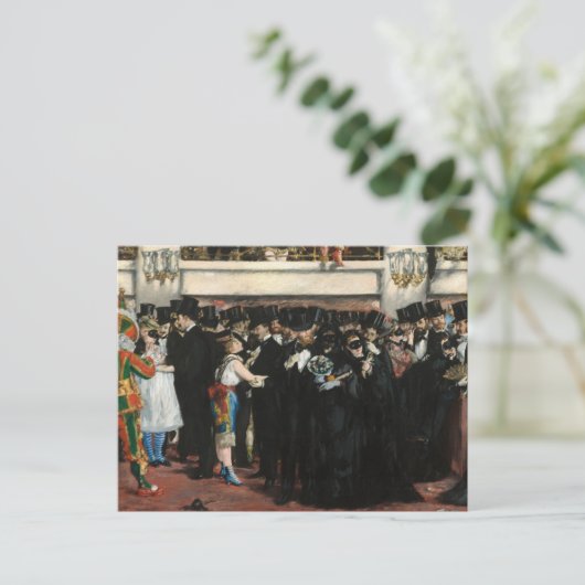 Edouard Manet - Gemaskerde bal bij de opera Briefkaart (Staand voorkant)