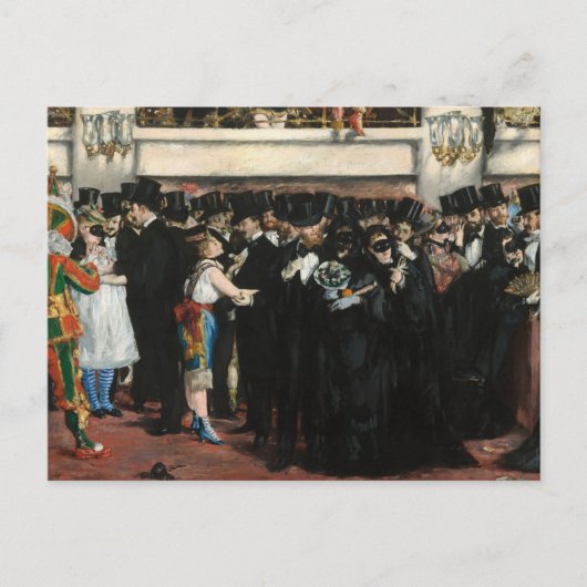 Edouard Manet - Gemaskerde bal bij de opera Briefkaart (Voorkant)