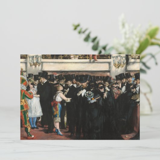 Edouard Manet - Gemaskerde bal bij de opera Kaart (Staand voorkant)