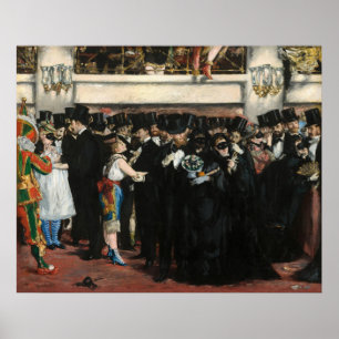 Edouard Manet - Gemaskerde bal bij de opera Poster