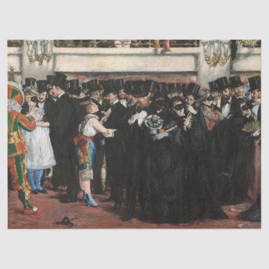 Edouard Manet - Gemaskerde bal bij de opera Tissuepapier (Voorkant)
