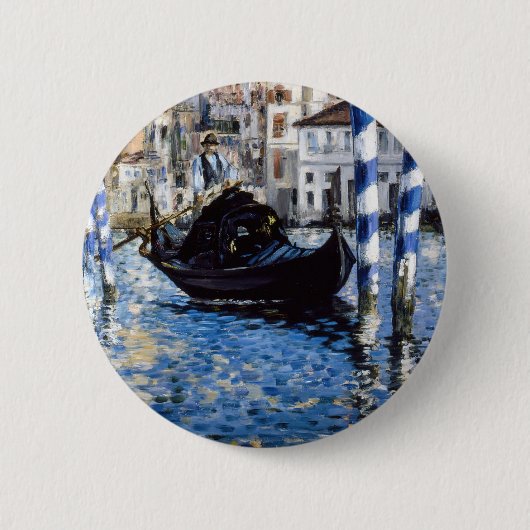 Edouard Manet - Grand Canal, Venetië Ronde Button 5,7 Cm (Voorkant)