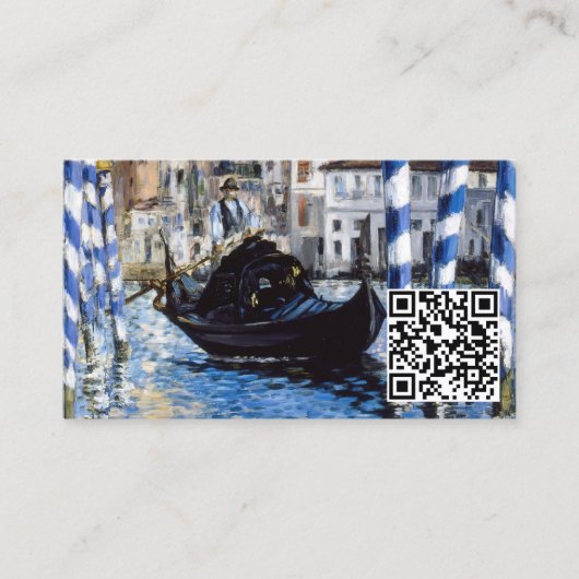 Edouard Manet - Grote Kanaal, Venetië - QR Code Visitekaartje (Voorkant)