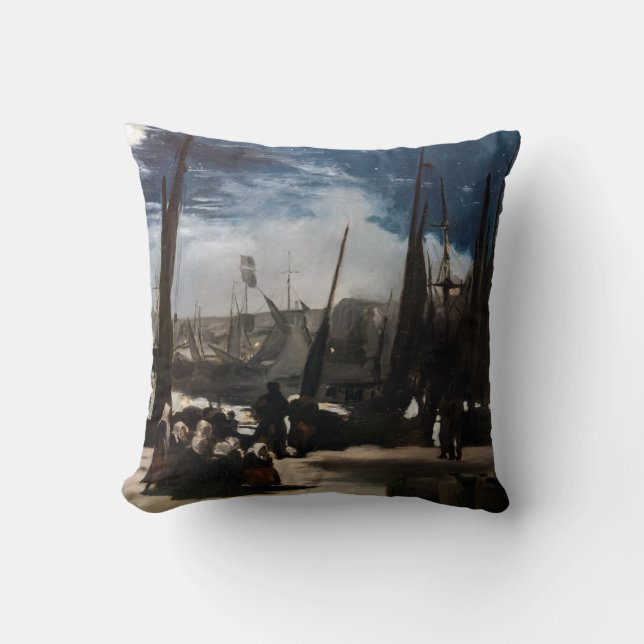 Edouard Manet - Haven van Boulogne door Moonlight Kussen (Voorkant)