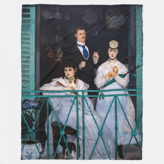 Edouard Manet - Het Balkon / Le Balcon Fleece Deken (Voorkant)
