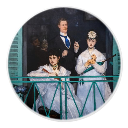 Edouard Manet - Het Balkon / Le Balcon Keramische Knop (Voorkant)