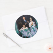 Edouard Manet - Het Balkon / Le Balcon Ronde Sticker (Envelop)