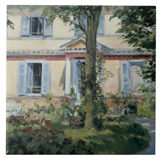 Edouard Manet - Het Parlement in Rueil Tegeltje (Voorkant)