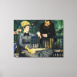 Edouard Manet - In de serre Canvas Afdruk