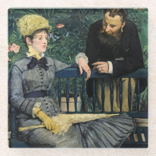 Edouard Manet - In de serre Glazen Onderzetter (Voorkant)