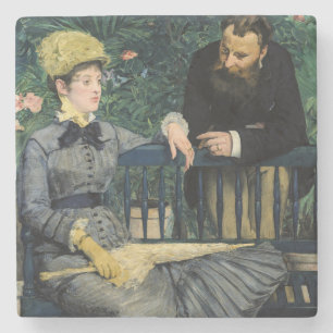Edouard Manet - In de serre Stenen Onderzetter