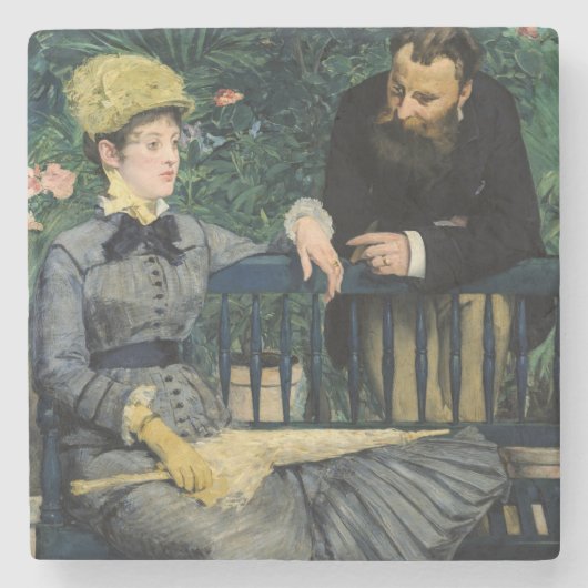 Edouard Manet - In de serre Stenen Onderzetter (Voorkant)