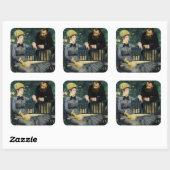Edouard Manet - In de serre Vierkante Sticker (Vel)
