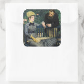 Edouard Manet - In de serre Vierkante Sticker (Tas)