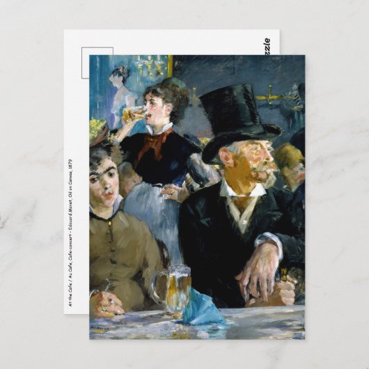 Edouard Manet - In het café Briefkaart (Voorkant / Achterkant)