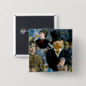Edouard Manet - In het Café Vierkante Button 5,1 Cm (Voorkant /achterkant)