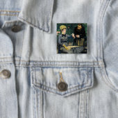 Edouard Manet - in het conservatorium Vierkante Button 5,1 Cm (In situ)